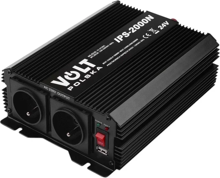 Автомобільний інвертор Volt Polska IPS 4000 24/230V (24 В → 230 В, 2000 Вт, модифікована синусоїда)